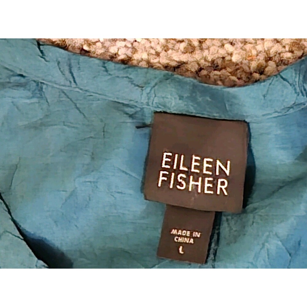 Eileen Fisher L 100% Silk Top Quiet Luxury Old Money Boss Lady - Picture 2 of 7
